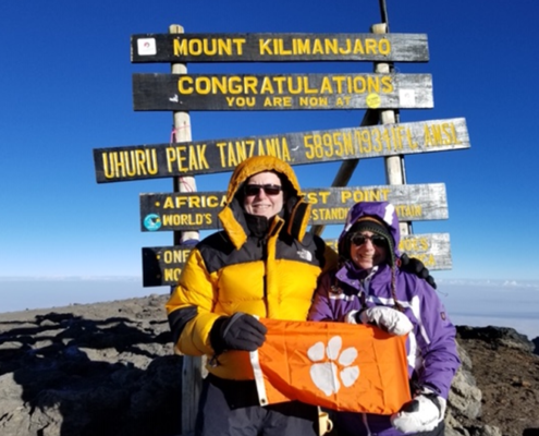 Tanzania: Lou Ann Brennan \u201980 and Steve Hall \u201983 summited Mount Kilimanjaro in August 2019.